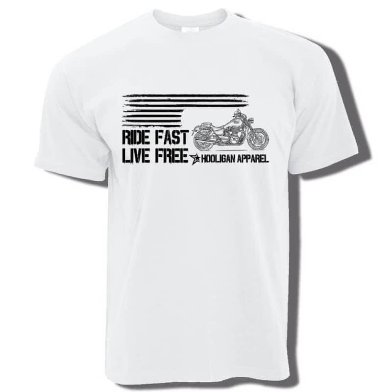 Tee shirt moto - ride fast live free