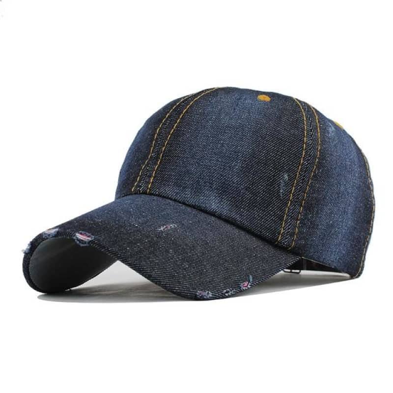 Casquette moto en jean usée
